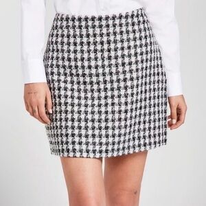Calvin Klein Women's X-Fit Houndstooth Tweed Mini Skirt size 12
